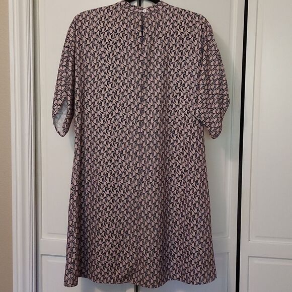 Pink and Black Dress print lightweight boho summer dress size m - Picture 2 of 10